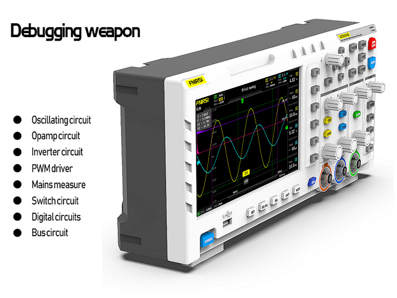 FNIRSI® 1014D 2 in 100Mhz Dual Channel Digital Storage Oscilloscope and DDS Signal Generator راسم و مولد إشارة